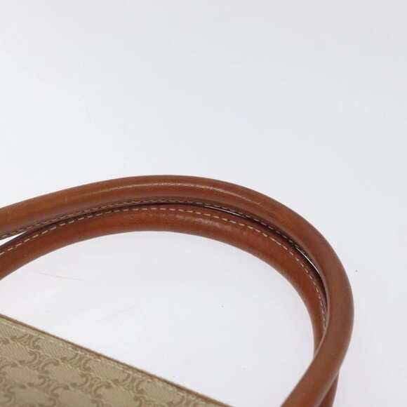 CELINE Macadam Canvas Hand Bag PVC Beige Gold Auth - Picture 14 of 16
